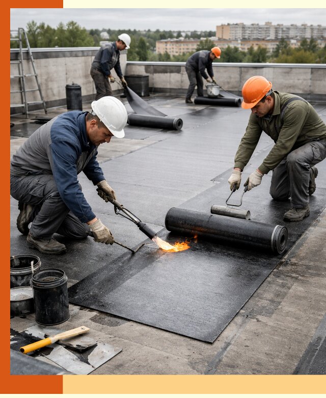 Профессиональная гидроизоляция плоской кровли в Ачинске