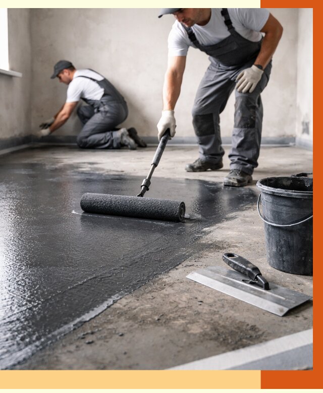 Профессиональная гидроизоляция пола в Ачинске от 8611 руб. под ключ | ТепломастерЧнс