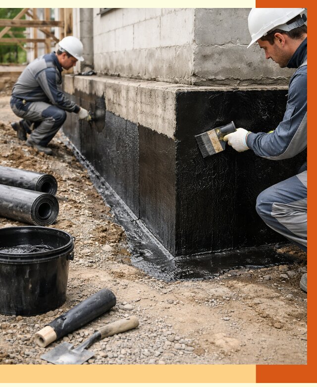 Гидроизоляция фундамента в Ачинске от 1266 руб. — профессионально, под ключ | ТепломастерЧнс