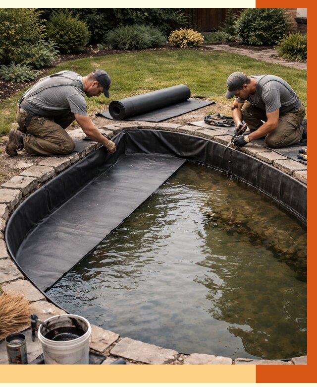 Гидроизоляция пруда в Ачинске от 15195 руб. под ключ | ТепломастерЧнс профессионально