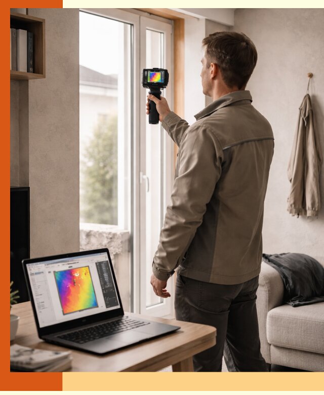 Тепловизионное обследование квартиры в Ачинске для поиска утечек тепла