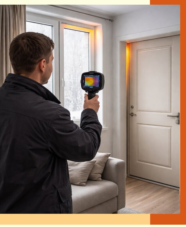 Тепловизионное обследование окон и дверей в Ачинске от 4559 руб. | ТепломастерЧнс