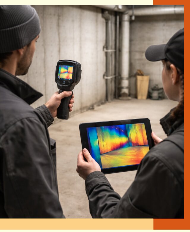 Тепловизионное обследование подвала в Ачинске от 4559 руб. — проверка гидроизоляции | ТепломастерЧнс
