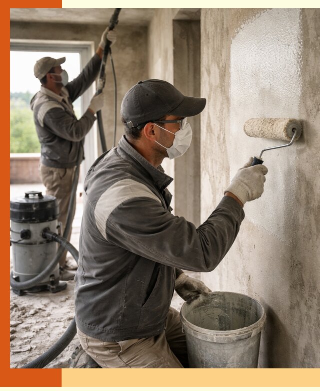 Подготовка поверхности под напыление утеплителя в Ачинске