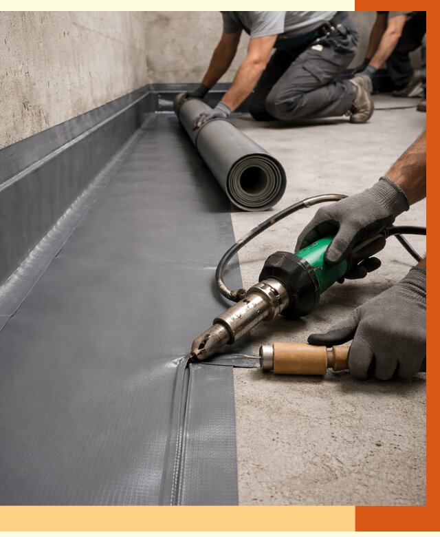 Монтаж гидроизоляционной мембраны в Ачинске от 1008 руб/м2 | ТепломастерЧнс