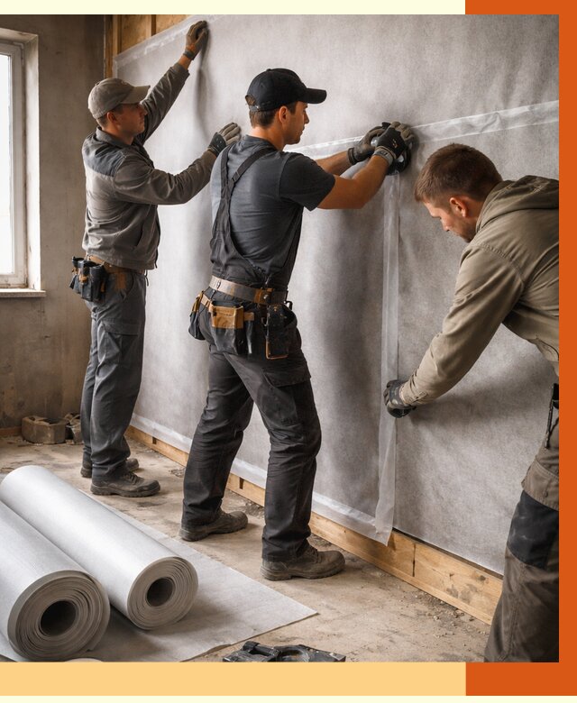 Монтаж ветроизоляции в Ачинске от 4559 руб./м2 — профессионально | ТепломастерЧнс