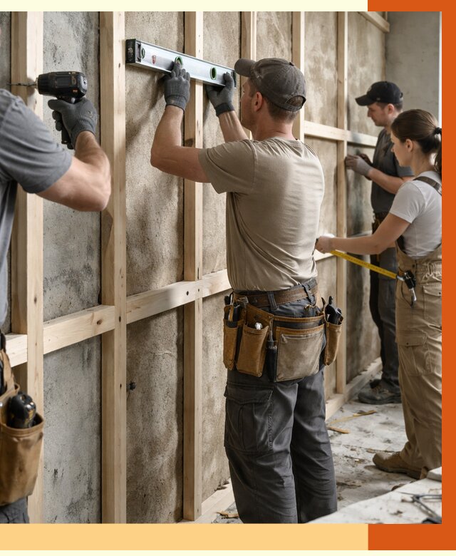 Монтаж обрешетки под утепление в Ачинске от 1165 руб/м² | Заказать у ТепломастерЧнс