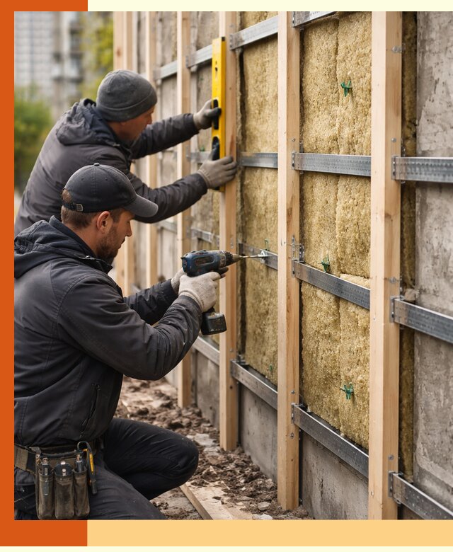 Монтаж обрешетки под утепление зданий и квартир в Ачинске
