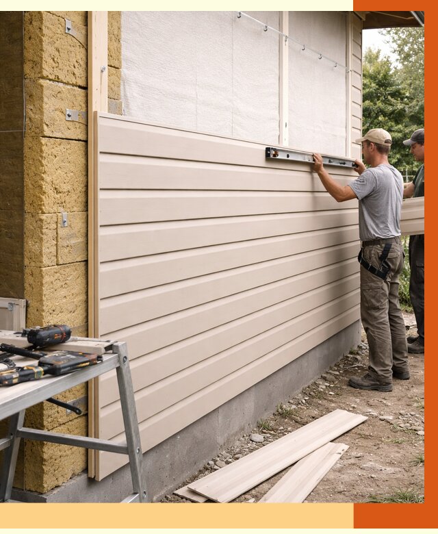 Монтаж сайдинга после утепления в Ачинске от 1874 руб. — обшивка и облицовка | ТепломастерЧнс